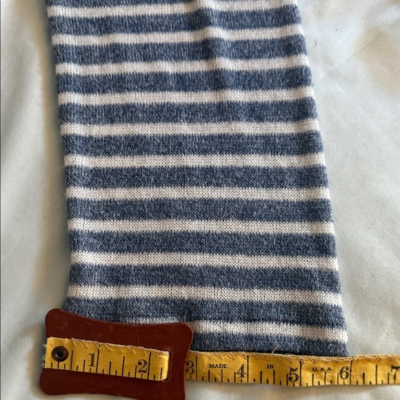 Sonoma Blue and White Striped Cowl Neck Sweater - Picture 9 of 9